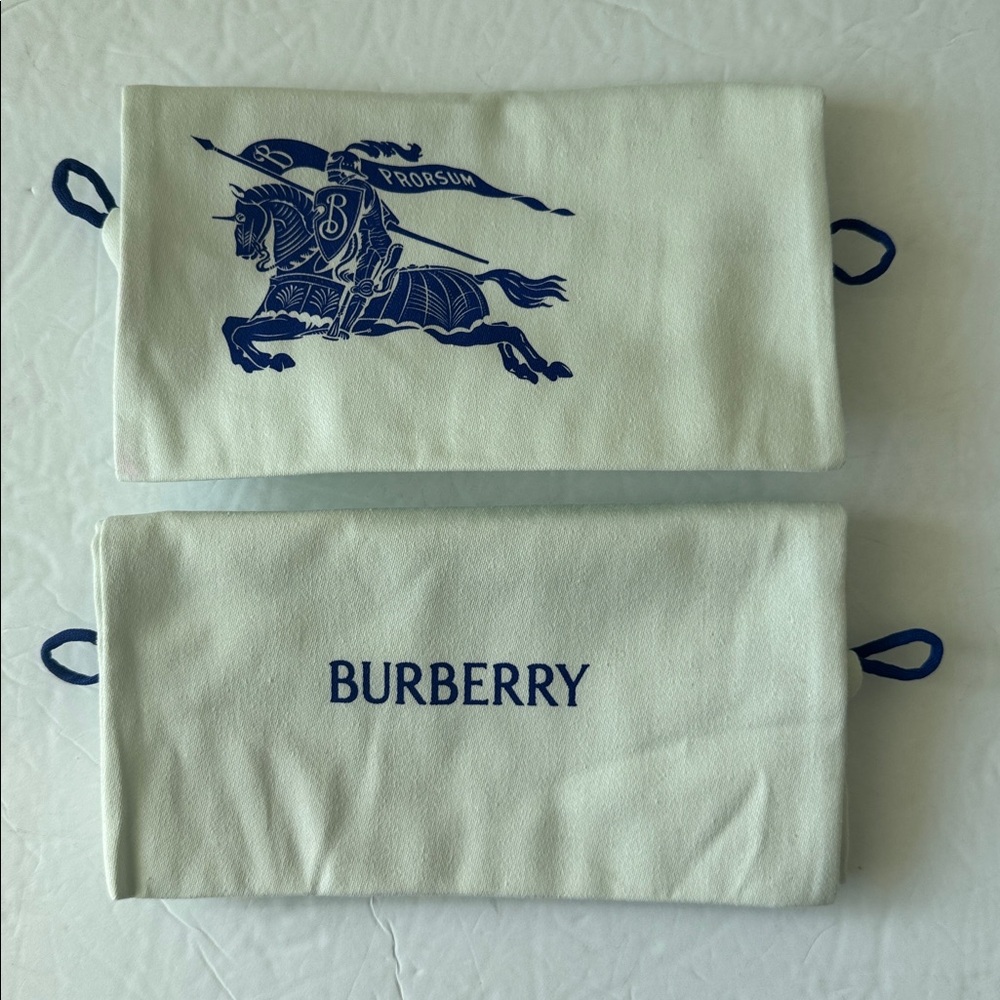 Burberry pale mint Blue Logo 2 Shoes Drawstring Dust Bags 12.5" x 8.5" new